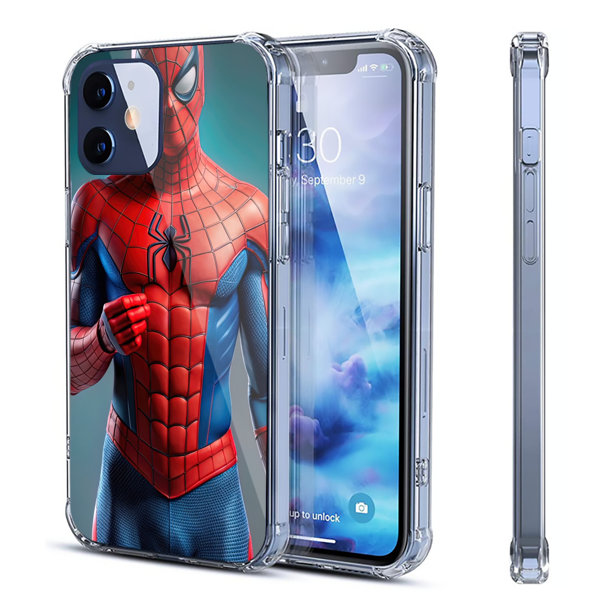 （画像用） Spider Man スパイダーマン 【iPhone 12シリーズ対応】透明スマホケース（クリアソフトケース）